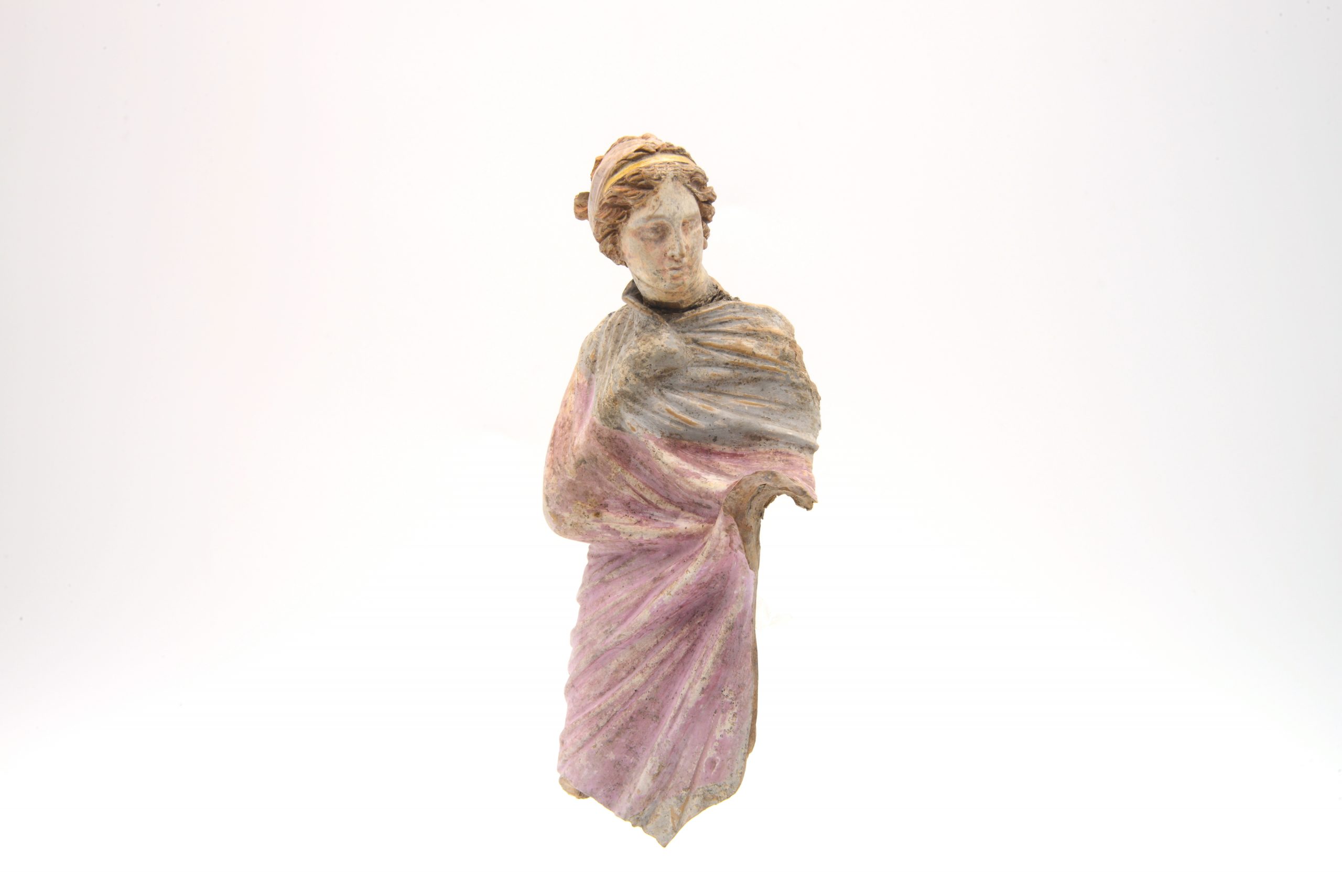 Reperto in viaggio - Statuetta in terracotta policroma III SEC A.C.
